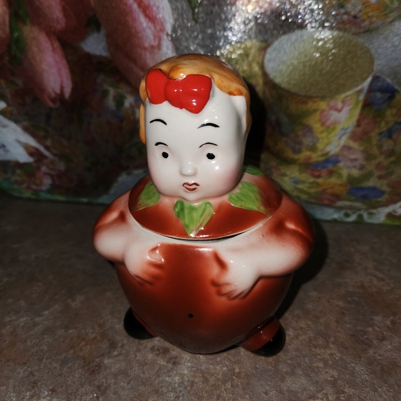 P&D Other - 1942 PeeDee Fruit Orchard Kid Jam Pot Jar Home Decor Accent